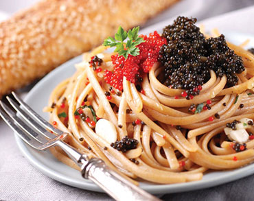 Spaghettis with RoyalCaviar and Champagne sauce